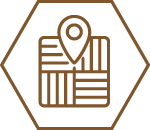A location icon over a map